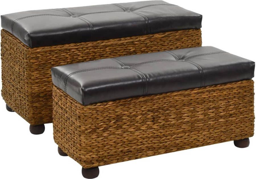 VidaXL -2-delig-Bankstel-zeegras-bruin