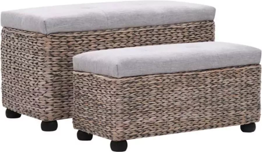 VidaXL -2-delig-Bankstel-zeegras-grijs