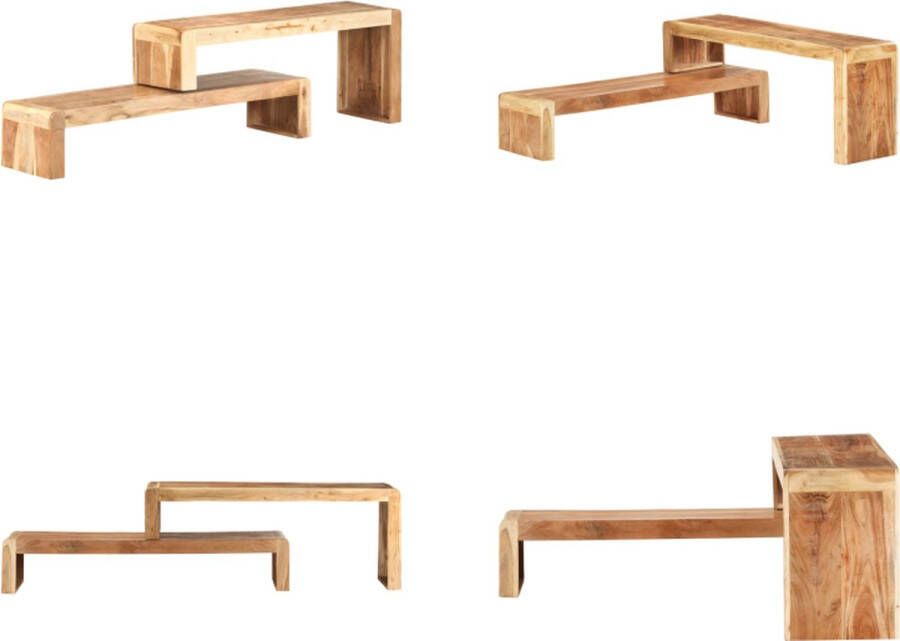 VidaXL 2-delig Tv-meubel massief acaciahout Tv-kast Tv-kasten Tv-standaard Tv-standaarden