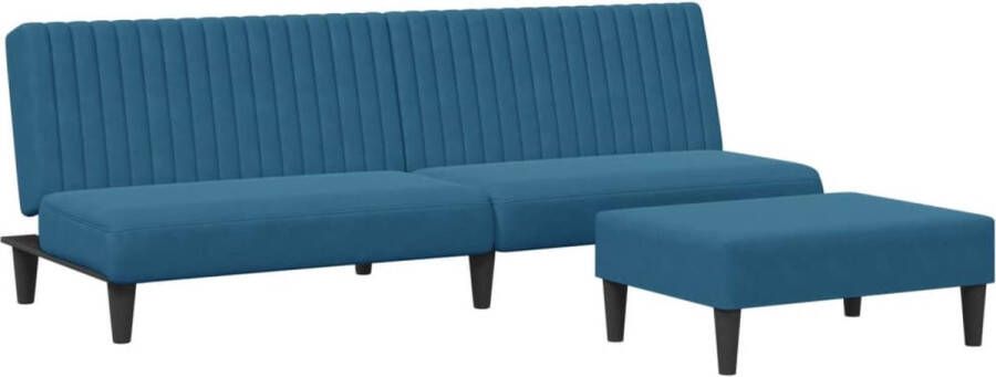 VidaXL -2-delige-Loungeset-fluweel-blauw - Foto 3