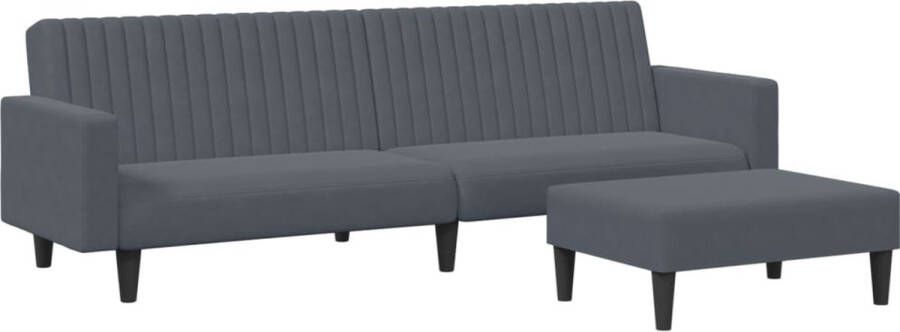 VidaXL 2-delige Fluwelen Loungeset Donkergrijs Slaapbank Lounge Sofa Donker Grijs Fluweel Tweepersoonsbed