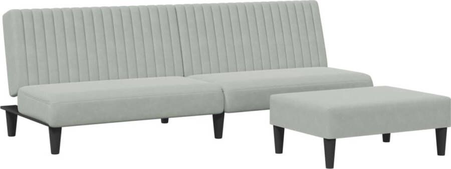 VidaXL -2-delige-Loungeset-fluweel-lichtgrijs - Foto 2