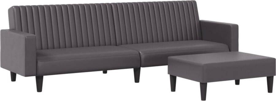 VidaXL -2-delige-Loungeset-kunstleer-grijs - Foto 3