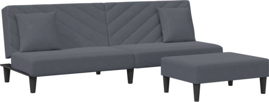 VidaXL -2-delige-Loungeset-met-kussens-fluweel-donkergrijs - Foto 3