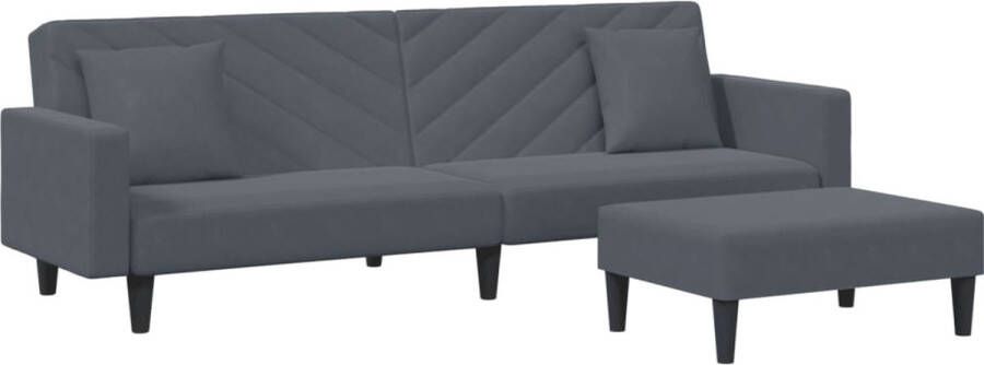 VidaXL -2-delige-Loungeset-met-kussens-fluweel-donkergrijs - Foto 3