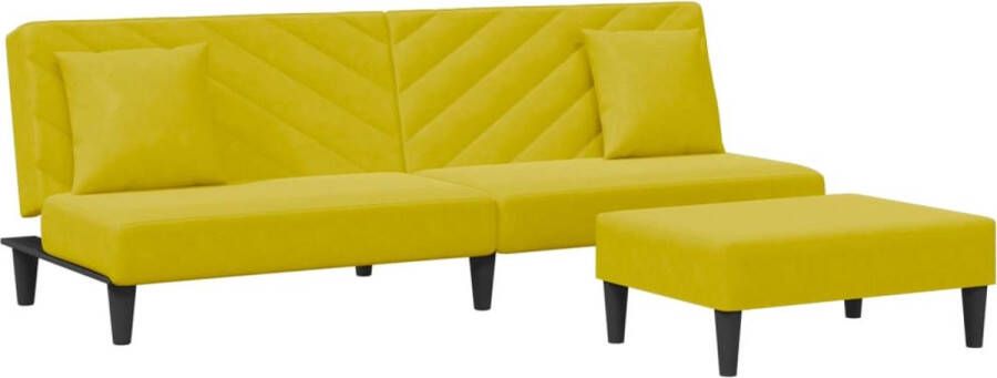 VidaXL -2-delige-Loungeset-met-kussens-fluweel-geel - Foto 3