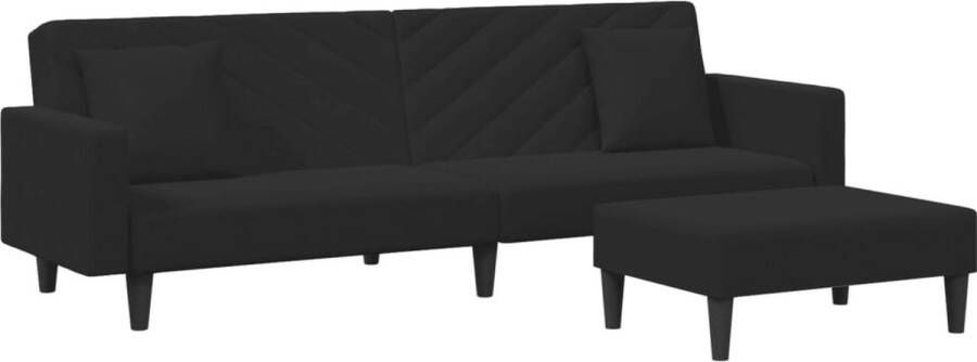 VidaXL -2-delige-Loungeset-met-kussens-fluweel-zwart - Foto 10