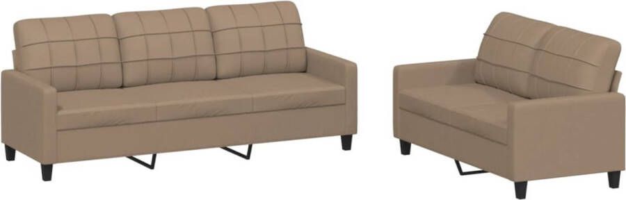 Vida XL vidaXL 2-delige Loungeset met kussens kunstleer cappuccino-VXL-3201382 - Foto 2
