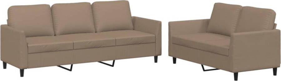 Vida XL vidaXL 2-delige Loungeset met kussens kunstleer cappuccino-VXL-3201382 - Foto 2