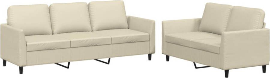 Vida XL vidaXL 2-delige Loungeset met kussens kunstleer crÃ¨me-VXL-3201359 - Foto 2