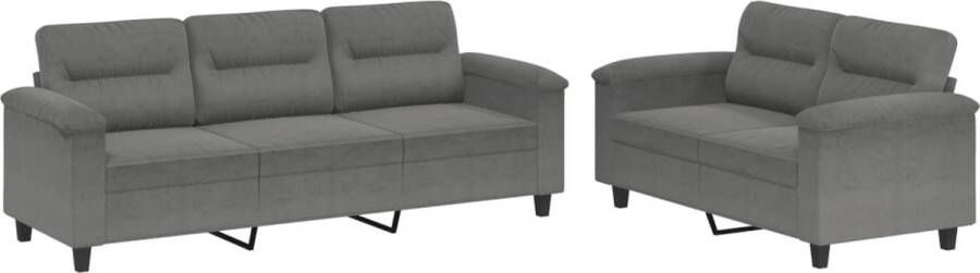 VidaXL Loungeset 2-delig Inclusief kussens Donkergrijs Loungeset Tuinset Bankstellen Donkere Meubels Grijs Meubilair - Foto 2