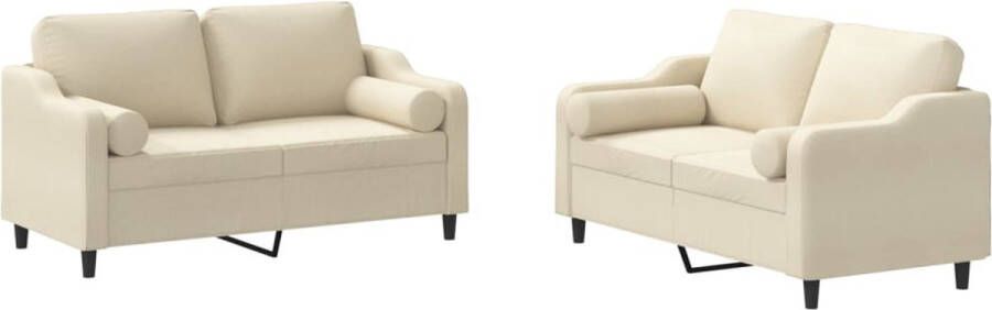 The Living Store Loungeset Sofie 2-zitsbank Crème 120 cm Comfortabele zitervaring Loungeset Bankstel Twee Persoons Bank Lounge Set Buitenbank - Foto 2