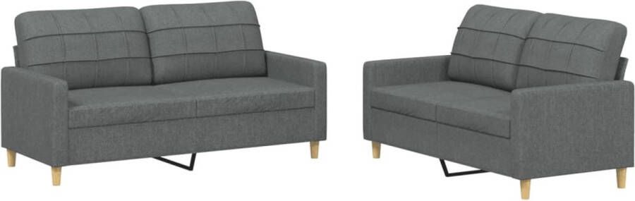 Vida XL vidaXL 2-delige Loungeset met kussens stof donkergrijs-VXL-3201275 - Foto 3