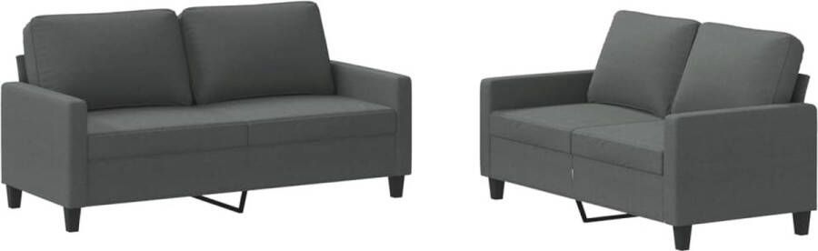 Vida XL vidaXL 2-delige Loungeset met kussens stof donkergrijs-VXL-3201445 - Foto 3