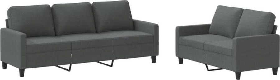 Vida XL vidaXL 2-delige Loungeset met kussens stof donkergrijs-VXL-3201461 - Foto 6