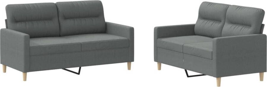 Vida XL vidaXL 2-delige Loungeset met kussens stof donkergrijs-VXL-3201461 - Foto 4