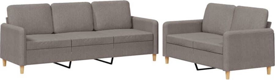 VidaXL -2-delige-Loungeset-met-kussens-stof-taupe - Foto 4