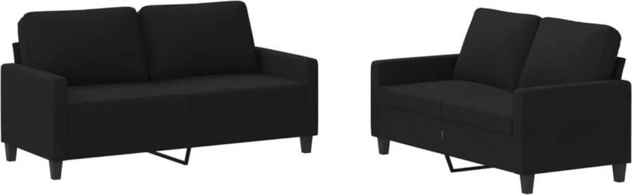 Vida XL vidaXL 2-delige loungeset met kussens stof zwart-VXL-3201448 - Foto 4