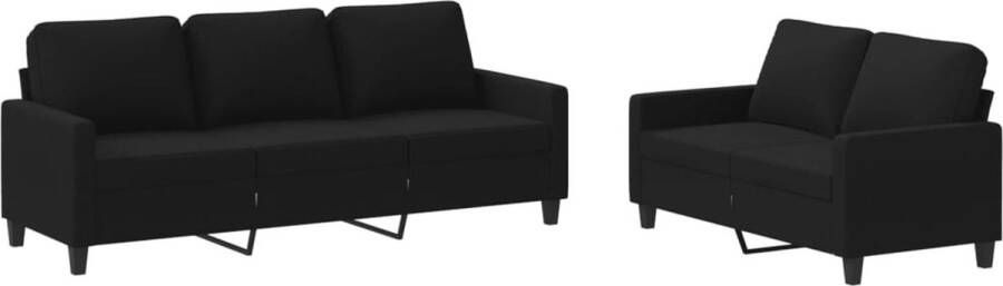 Vida XL vidaXL 2-delige loungeset met kussens stof zwart-VXL-3201464 - Foto 5