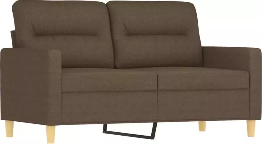 VidaXL 2-delige Loungeset met sierkussens en kussens stof bruin - Foto 2