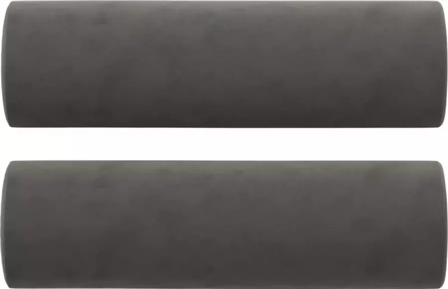 VIDAXL 2-delige Loungeset met sierkussens kussens fluweel donkergrijs - Foto 2