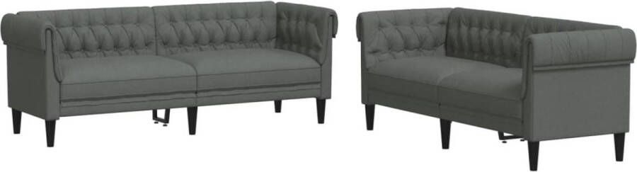 VidaXL -2-delige-Loungeset-stof-donkergrijs - Foto 3