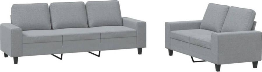 The Living Store Loungeset Lichtgrijs Stof 2-zitsbank 154 x 77 x 80 cm Comfortabel en Duurzaam Loungeset Bankstel Tweezitsbank Driezitsbank Stoffen Bank