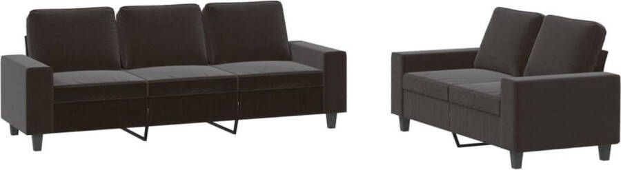 The Living Store Loungeset Banken 2-zits 3-zits- Zwart Duurzame Stof Stevig Frame Comfortabele Zitervaring Loungeset Bankstel Zweefstoelen Tuinbanken Lounge Stoffen - Foto 2