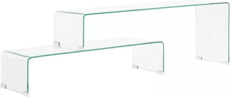 VidaXL -2-delige-salontafelset-90x30x20 110x30x40-cm-gehard-glas