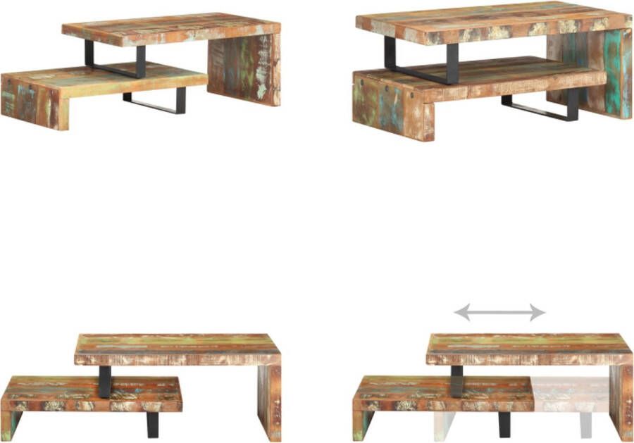 VidaXL -2-delige-Salontafelset-massief-gerecycled-hout