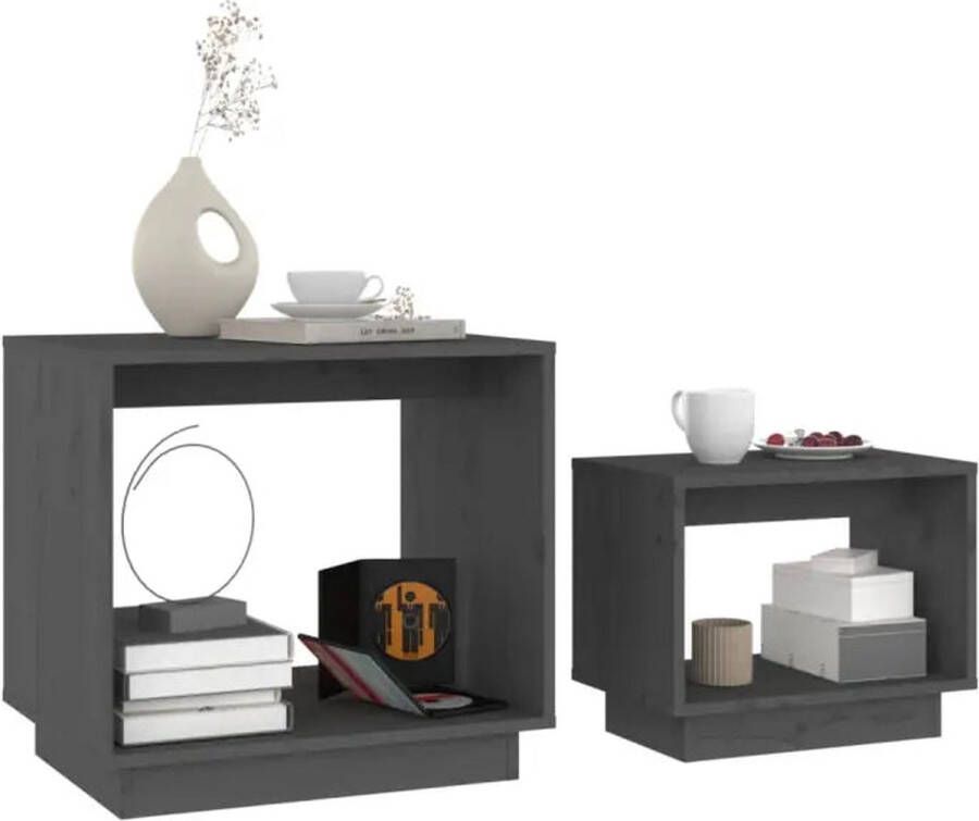 VidaXL -2-delige-Salontafelset-massief-grenenhout - Foto 2