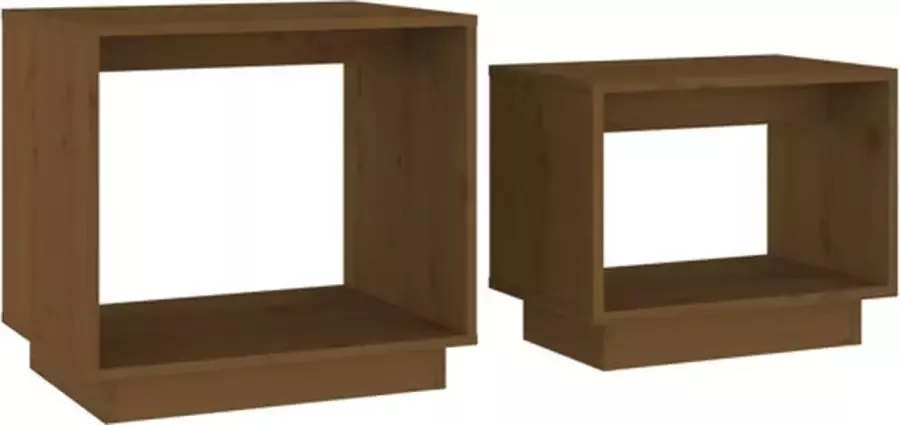 VidaXL -2-delige-Salontafelset-massief-grenenhout-honingbruin - Foto 3