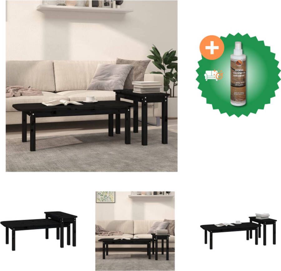 VidaXL Tafelset Salontafel 50 x 40 x 47 cm Massief grenenhout Tafel Inclusief Houtreiniger en verfrisser