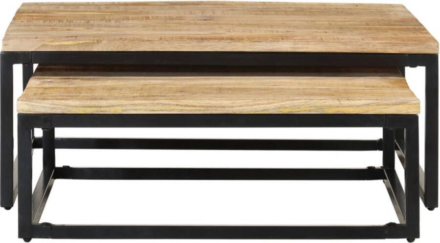 VidaXL -2-delige-Salontafelset-massief-mangohout