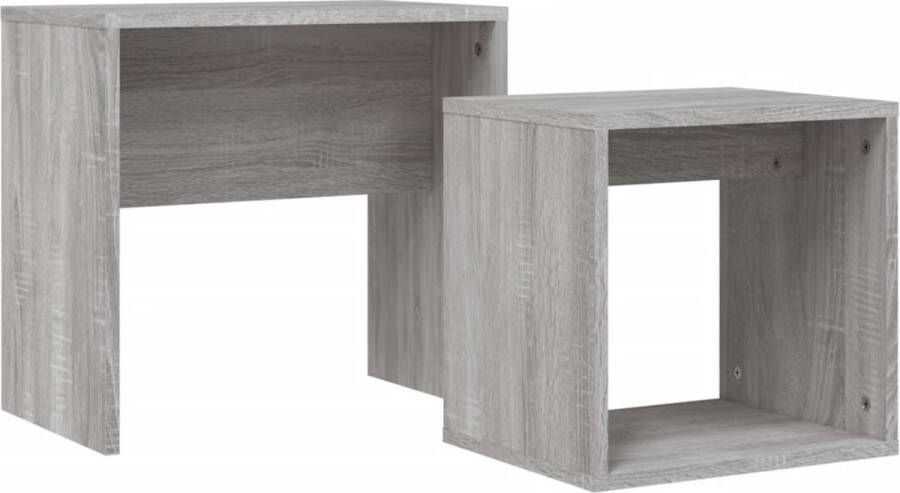 VidaXL -2-delige-Tafeltjesset-bewerkt-hout-grijs-sonoma-eikenkleurig - Foto 4