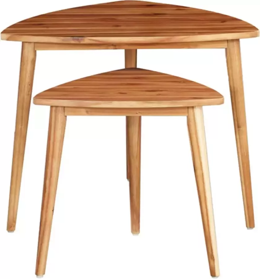 VidaXL 2-delige Tafeltjesset massief acaciahout - Foto 2