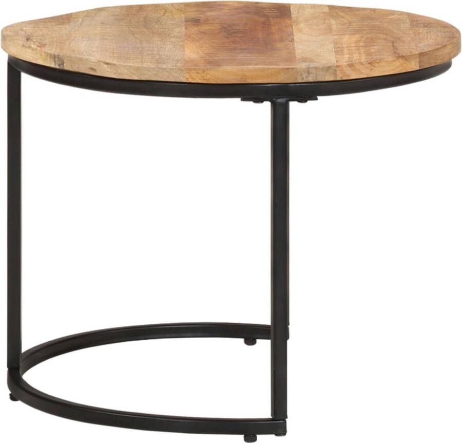 VidaXL -2-delige-Tafeltjesset-ruw-mangohout - Foto 2