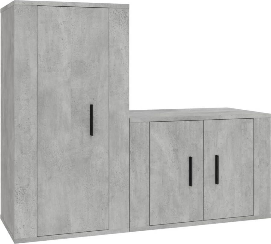 VidaXL -2-delige-Tv-meubelset-bewerkt-hout-betongrijs