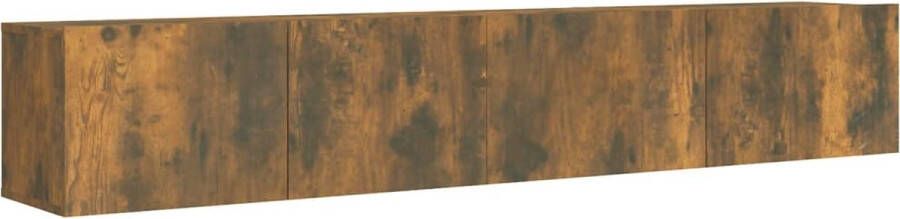 VidaXL Tv-meubelset 2-delig Gerookt eiken Tv Meubel Set Tv Kast Salon Meubilair Houten Tv Stand Modern Tv Meubel