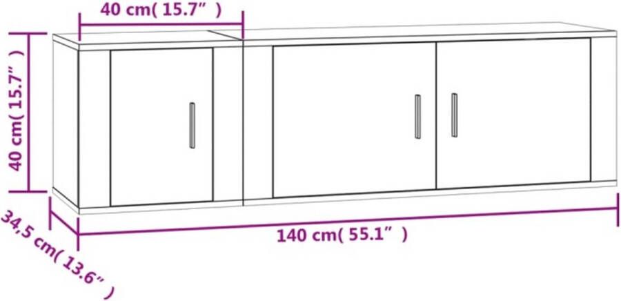 VidaXL -2-delige-Tv-meubelset-bewerkt-hout-gerookt-eikenkleurig - Foto 3