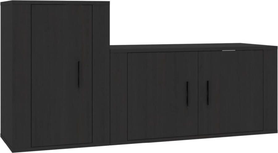 VidaXL -2-delige-Tv-meubelset-bewerkt-hout-zwart - Foto 2