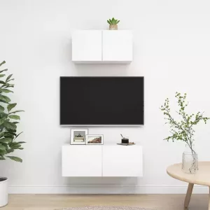 VidaXL 2-delige Tv-meubelset spaanplaat wit