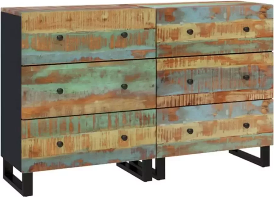 VidaXL Dressoirs 2 st 60x33x75 cm massief gerecycled hout - Foto 2