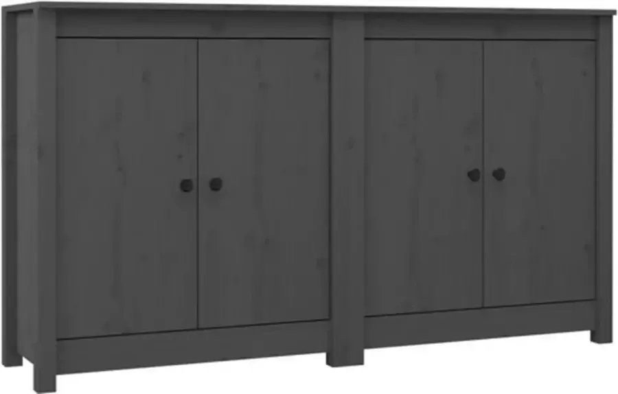 VidaXL -2-st-Dressoirs-70x35x80-cm-massief-grenenhout-grijs - Foto 2