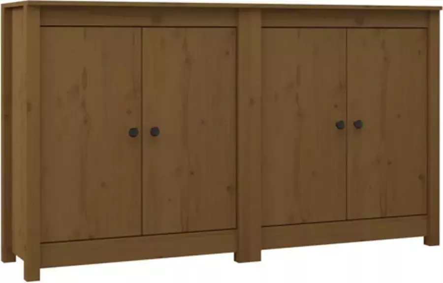 VidaXL -2-st-Dressoirs-70x35x80-cm-massief-grenenhout-honingbruin - Foto 6