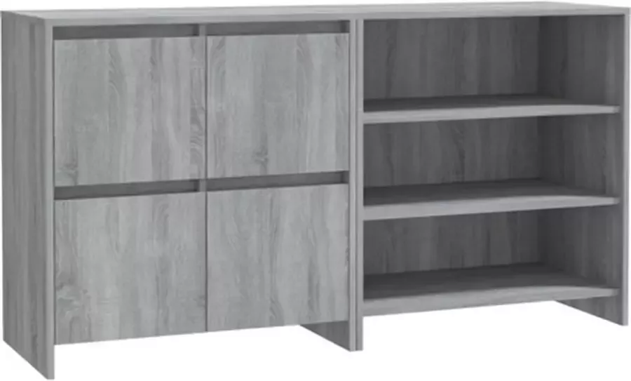 VidaXL -2-st-Dressoirs-bewerkt-hout-grijs-sonoma-eikenkleurig - Foto 5