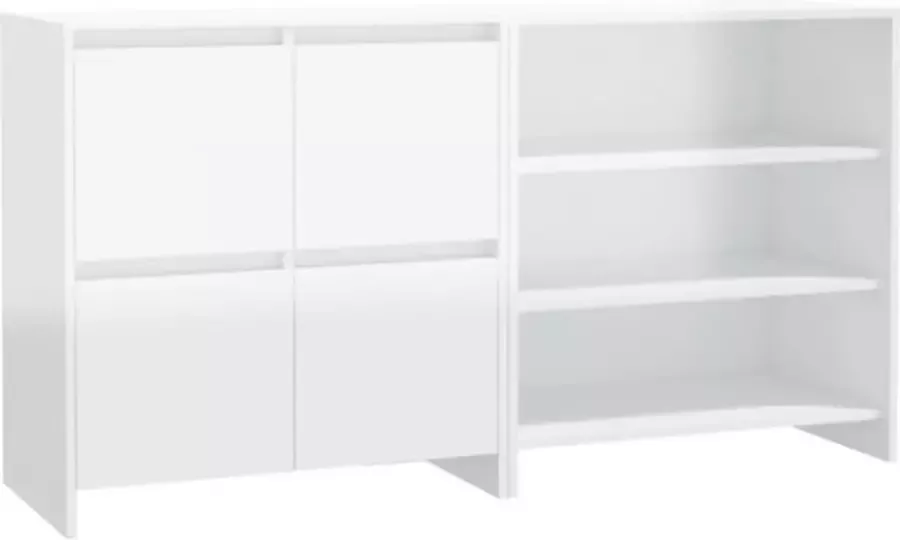 VidaXL -2-st-Dressoirs-bewerkt-hout-hoogglans-wit - Foto 4