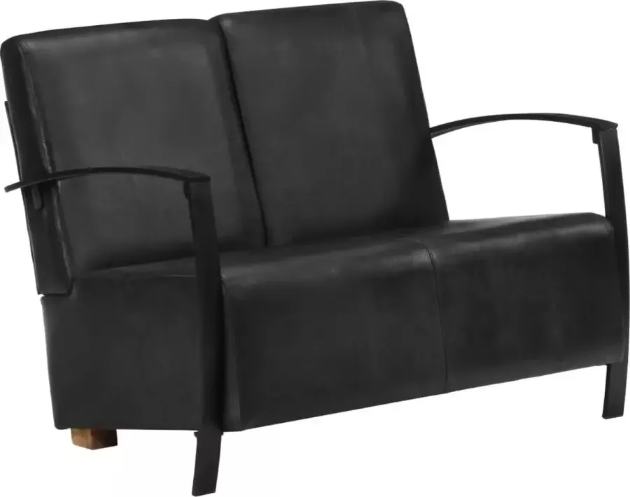 VidaXL 2-zits bank zwart echt leer 106x70x76 cm