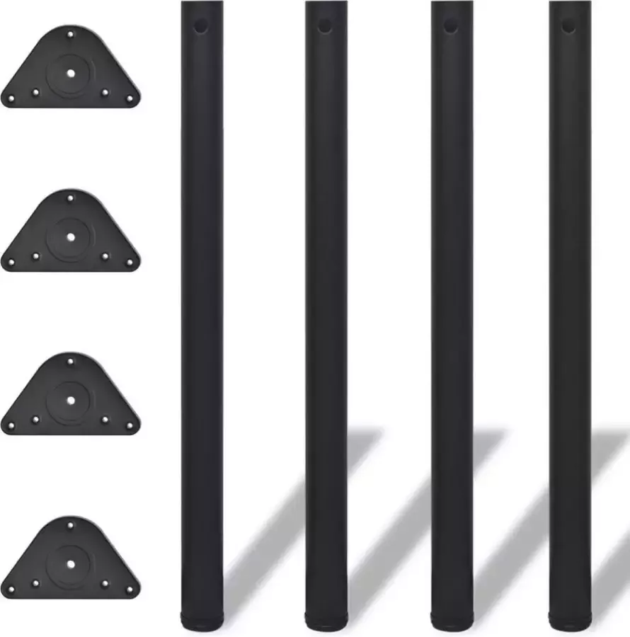 VidaXL -Tafelpoten-in-hoogte-verstelbaar-zwart-870-mm-4-st - Foto 1