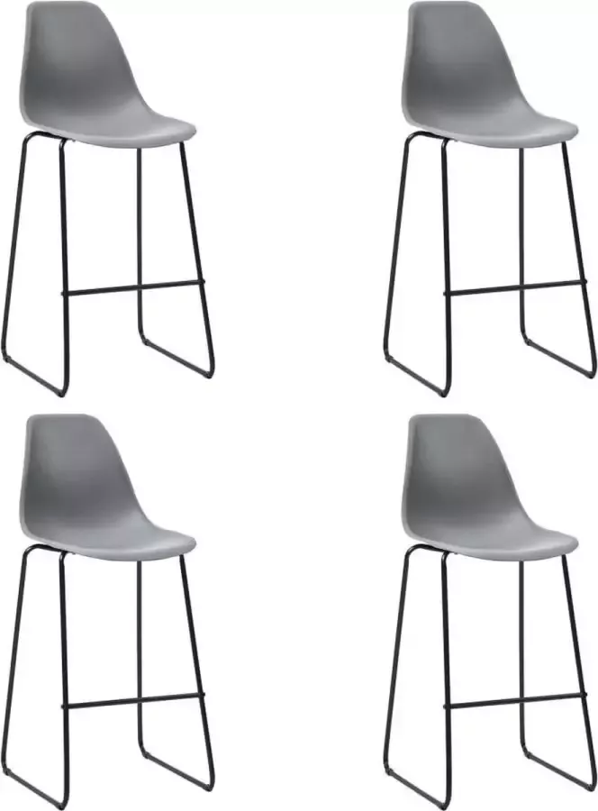 VidaXL -281504--Bar-Stools-4-pcs-Grey-Plastic